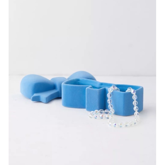 Urban Outfitters Blue Bow Flocked Trinket Box - Picture 3 of 9